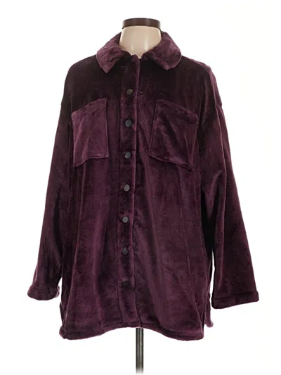 Pre-owned Torrid Faux Fur Jacket In Burgundy