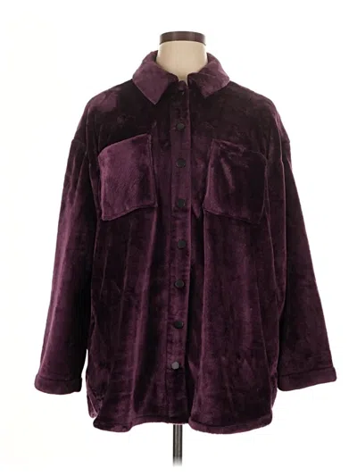 Pre-owned Torrid Faux Fur Jacket In Purple