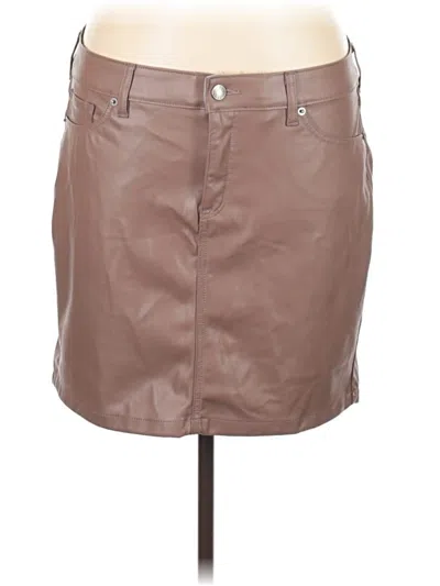 Pre-owned Torrid Faux Leather Skirt In Brown
