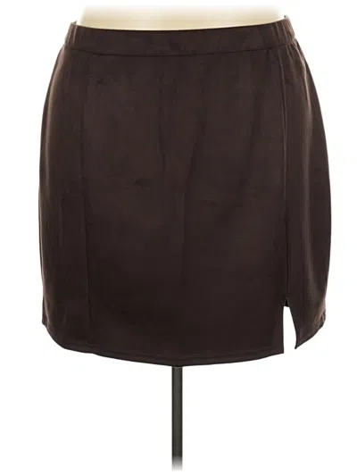 Torrid Faux Leather Skirt In Brown