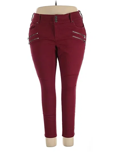 Pre-owned Torrid Jeggings In Burgundy