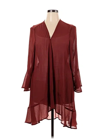 Pre-owned Torrid Kimono In Burgundy