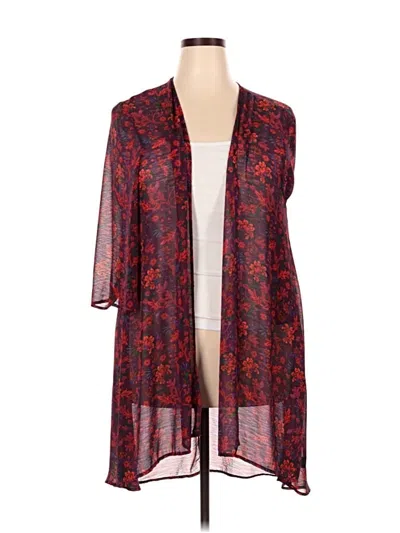 Pre-owned Torrid Kimono In Burgundy