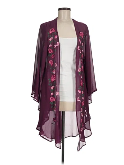 Pre-owned Torrid Kimono In Burgundy