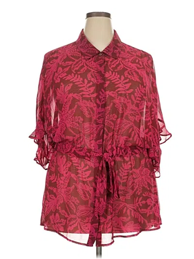 Pre-owned Torrid Kimono In Burgundy