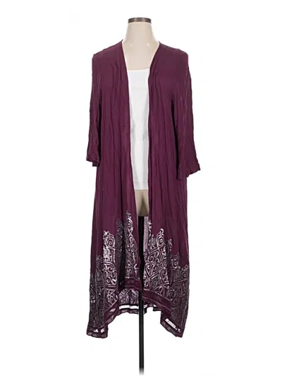 Pre-owned Torrid Kimono In Burgundy