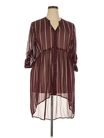 Pre-owned Torrid Kimono In Burgundy
