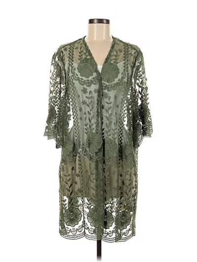 Pre-owned Torrid Kimono In Green