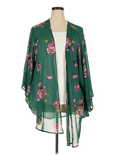 Pre-owned Torrid Kimono In Green
