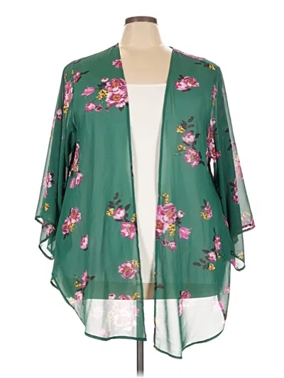 Pre-owned Torrid Kimono In Green