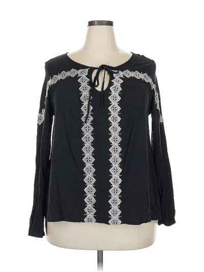 Pre-owned Torrid Long Sleeve Blouse In Black