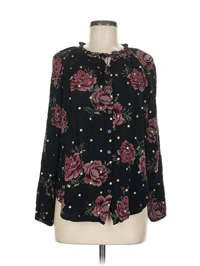 Pre-owned Torrid Long Sleeve Blouse In Black
