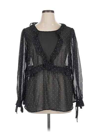 Pre-owned Torrid Long Sleeve Blouse In Black