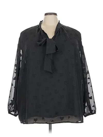 Pre-owned Torrid Long Sleeve Blouse In Black