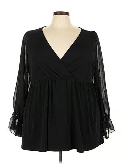 Pre-owned Torrid Long Sleeve Blouse In Black