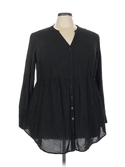 Pre-owned Torrid Long Sleeve Blouse In Black