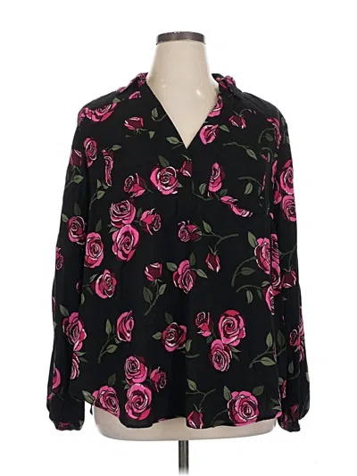 Pre-owned Torrid Long Sleeve Blouse In Black