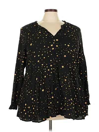 Pre-owned Torrid Long Sleeve Blouse In Black