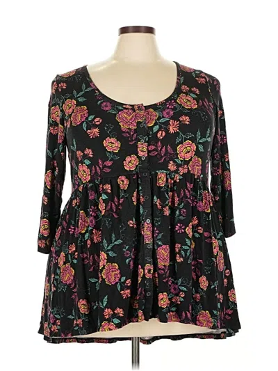 Pre-owned Torrid Long Sleeve Blouse In Black