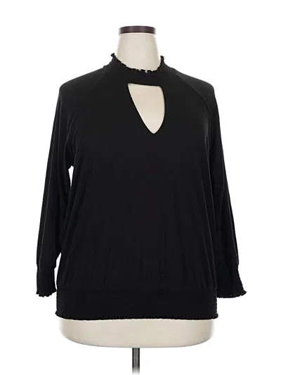 Pre-owned Torrid Long Sleeve Blouse In Black