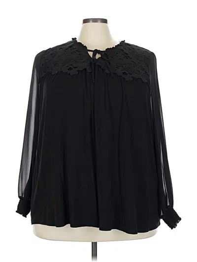 Pre-owned Torrid Long Sleeve Blouse In Black