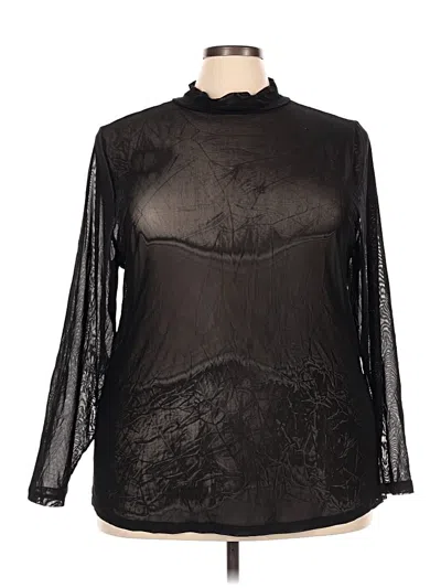 Pre-owned Torrid Long Sleeve Blouse In Black