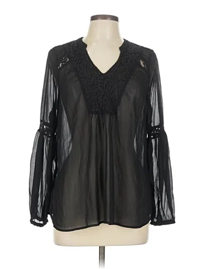 Pre-owned Torrid Long Sleeve Blouse In Black