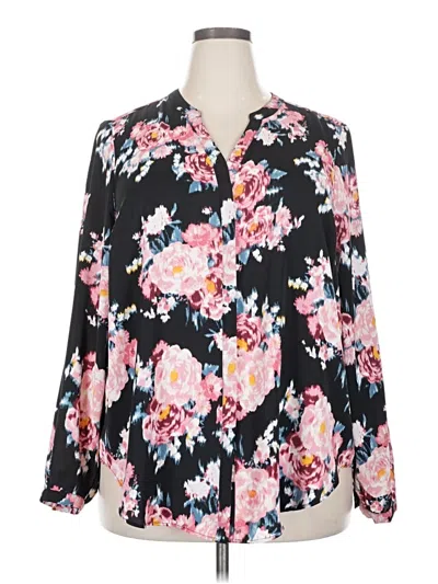 Pre-owned Torrid Long Sleeve Blouse In Black