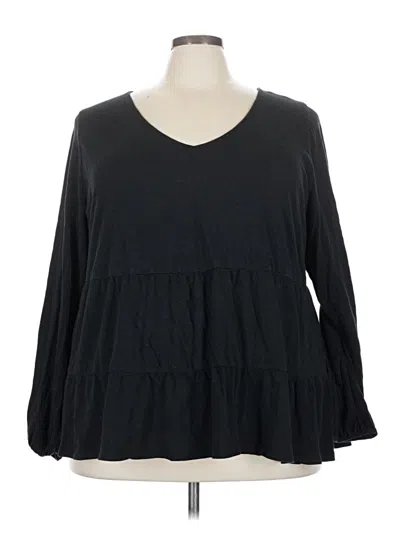 Pre-owned Torrid Long Sleeve Blouse In Black