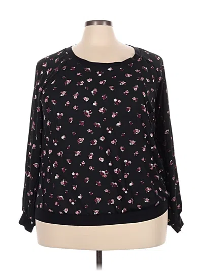 Pre-owned Torrid Long Sleeve Blouse In Black