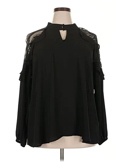 Pre-owned Torrid Long Sleeve Blouse In Black