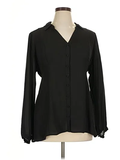 Pre-owned Torrid Long Sleeve Blouse In Black