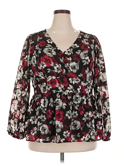 Pre-owned Torrid Long Sleeve Blouse In Black