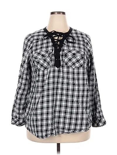 Pre-owned Torrid Long Sleeve Blouse In Black