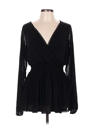 Pre-owned Torrid Long Sleeve Blouse In Black