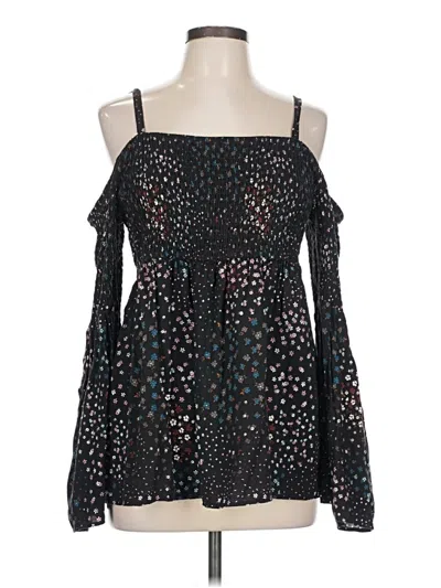 Pre-owned Torrid Long Sleeve Blouse In Black