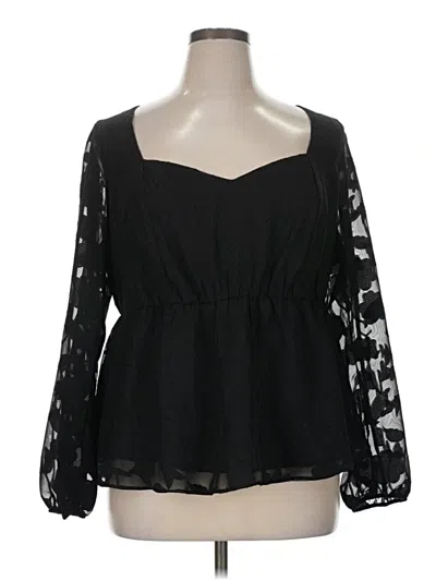 Pre-owned Torrid Long Sleeve Blouse In Black