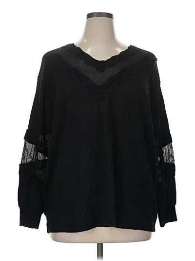 Pre-owned Torrid Long Sleeve Blouse In Black