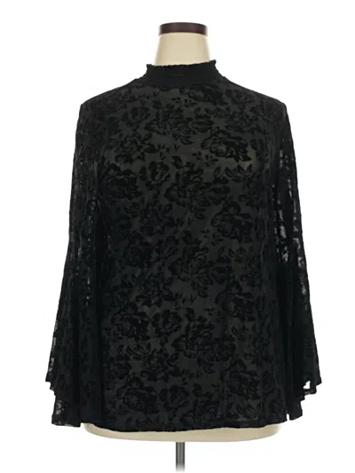 Pre-owned Torrid Long Sleeve Blouse In Black