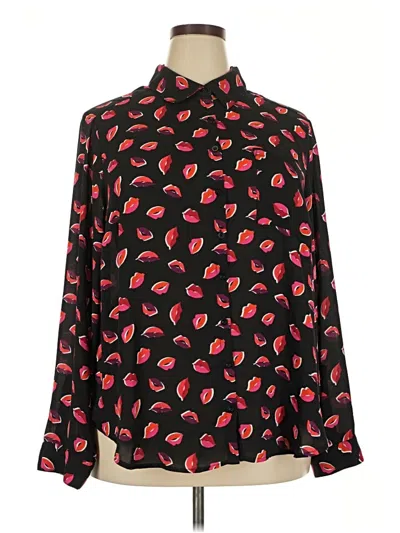 Pre-owned Torrid Long Sleeve Blouse In Black