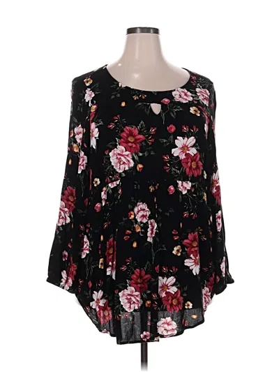 Pre-owned Torrid Long Sleeve Blouse In Black