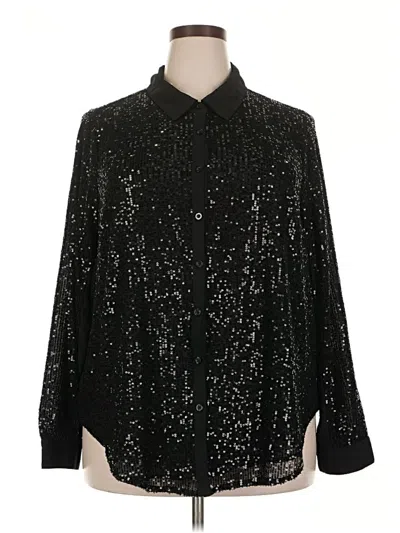 Pre-owned Torrid Long Sleeve Blouse In Black