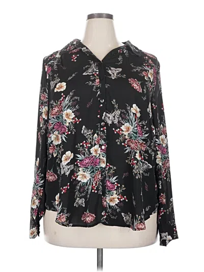 Pre-owned Torrid Long Sleeve Blouse In Black