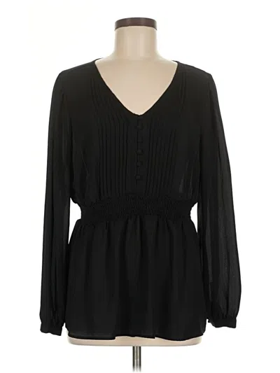 Pre-owned Torrid Long Sleeve Blouse In Black