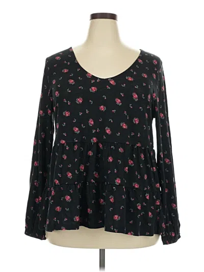 Pre-owned Torrid Long Sleeve Blouse In Black