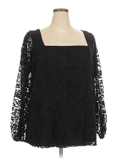 Pre-owned Torrid Long Sleeve Blouse In Black