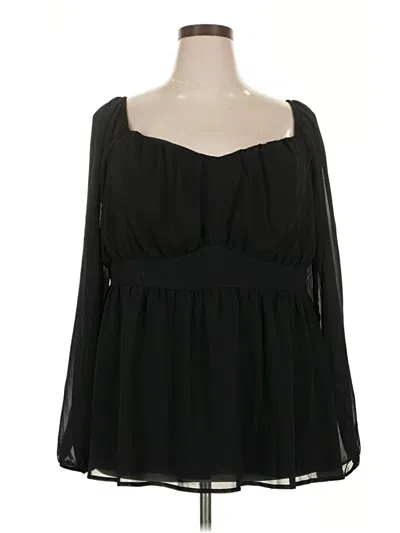 Pre-owned Torrid Long Sleeve Blouse In Black