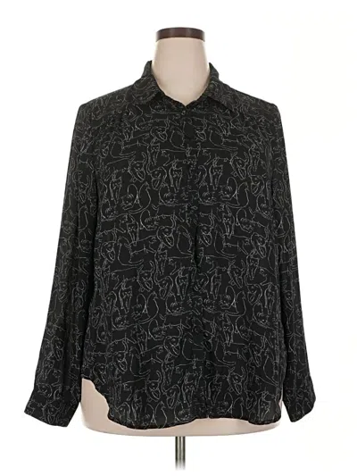 Pre-owned Torrid Long Sleeve Blouse In Black