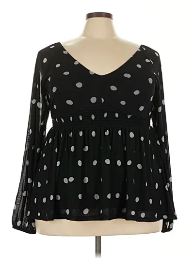 Pre-owned Torrid Long Sleeve Blouse In Black