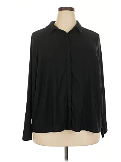 Pre-owned Torrid Long Sleeve Blouse In Black